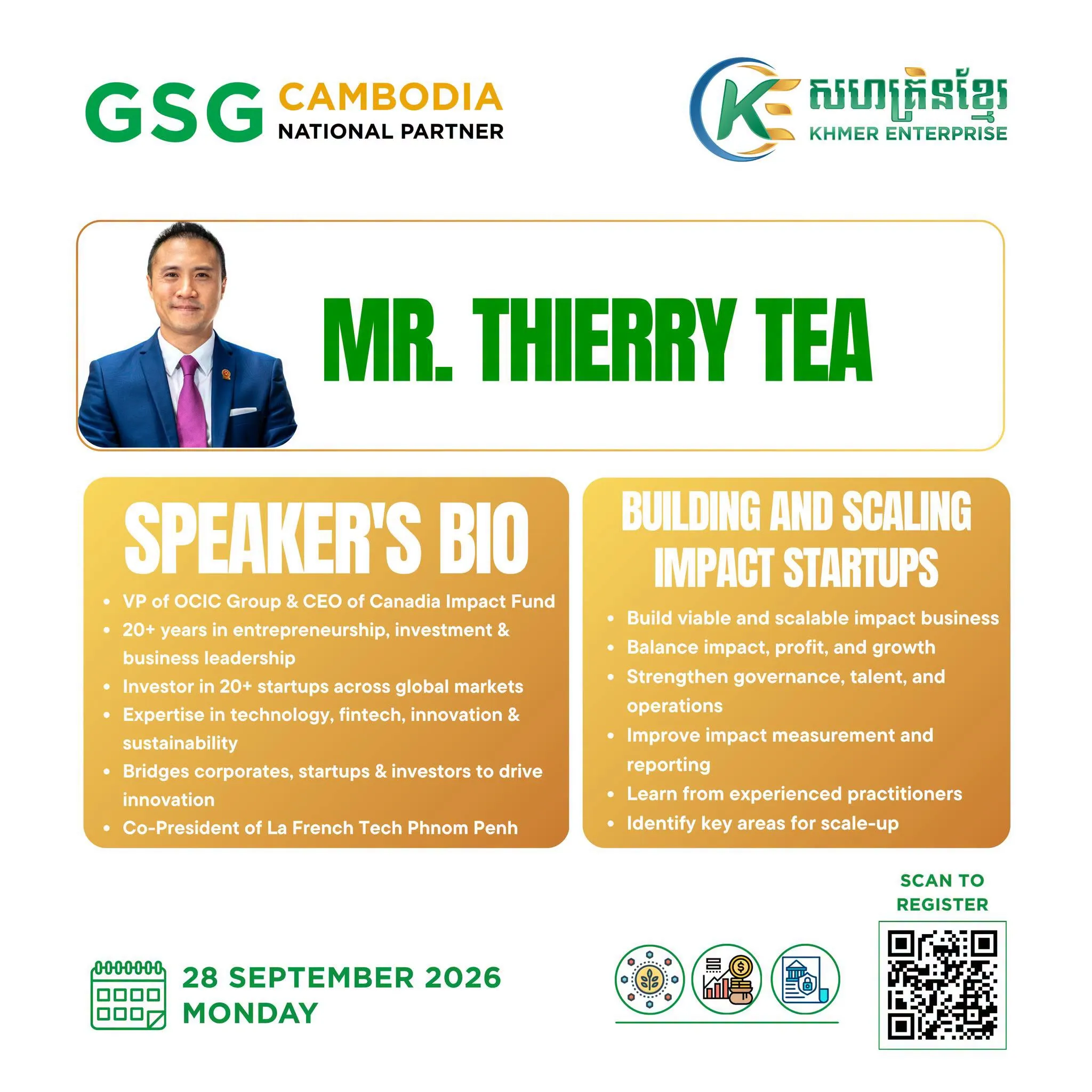 Khmer Enterprise - Panel discussion: Building and Scaling Impact Startups gallery photo 2 - Bamnang