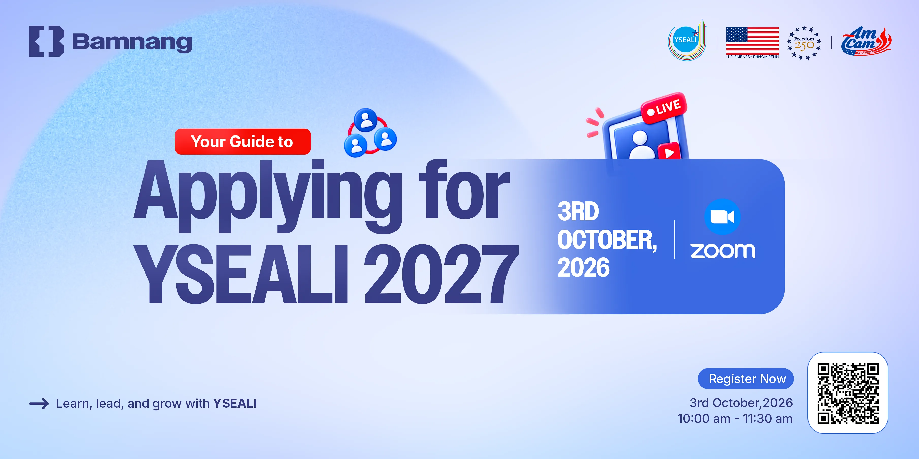 YSEALI Online Info Sharing Session cover - Bamnang
