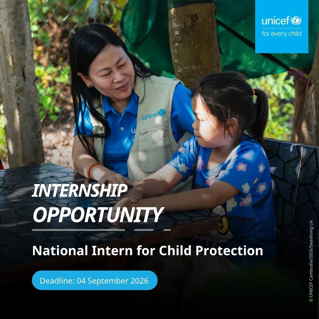 UNICEF - National Intern: Child Protection banner - Student event and career workshop at Bamnang