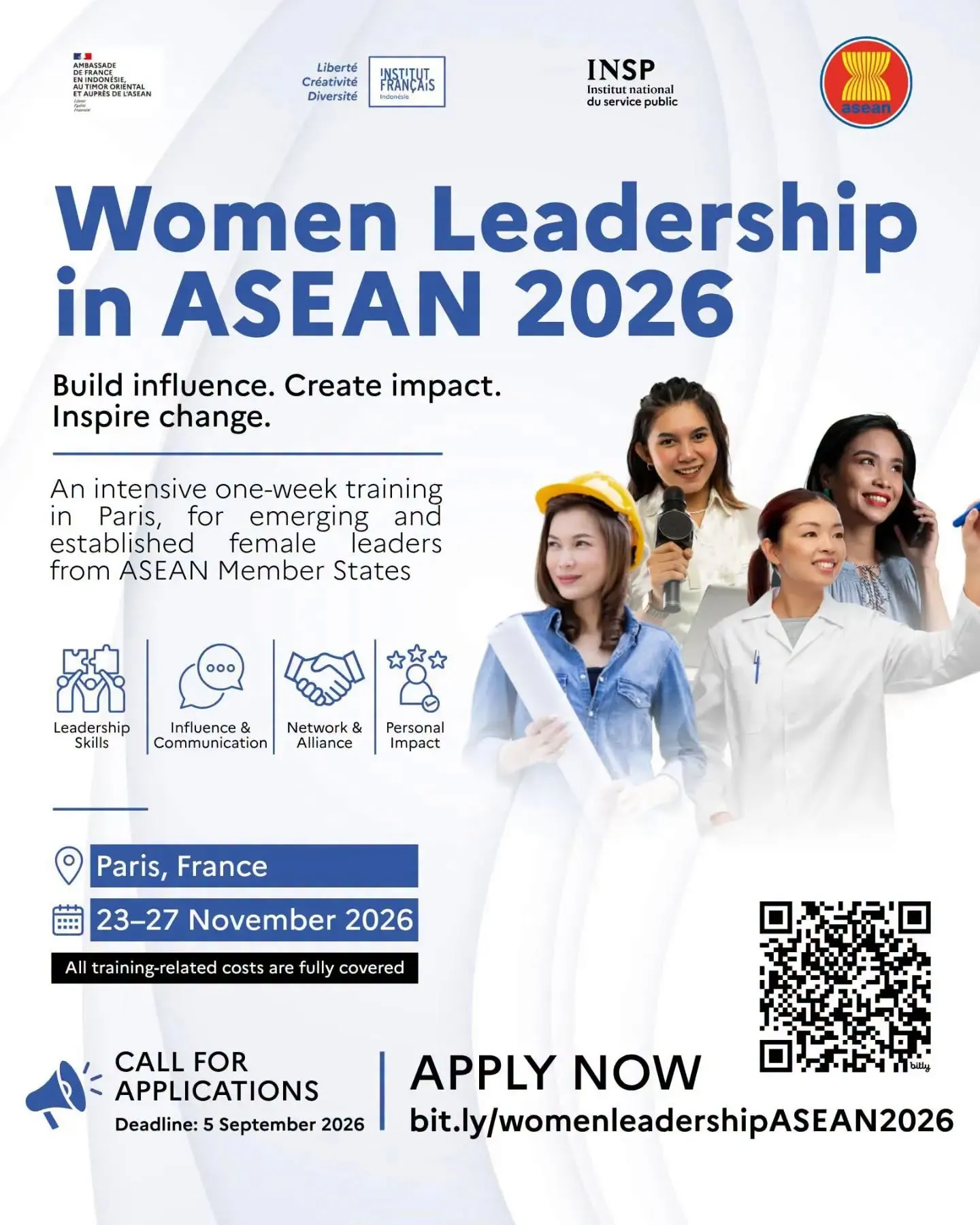 Women Leadership in ASEAN 2026 banner - Student event and career workshop at Bamnang