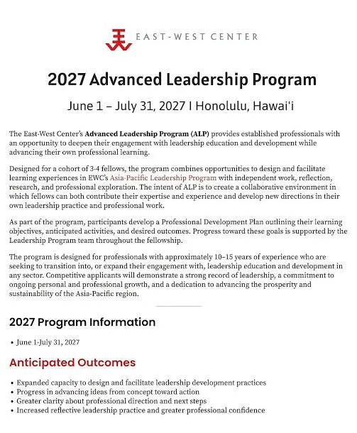 Advanced Leadership Program (ALP) 2027 gallery photo 6 - Bamnang